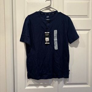 Navy Blue Gap Slub Henley T-shirt 100% Cotton NWT - Size Small